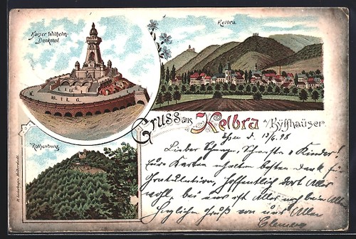 Lithographie kelbra kyffh - kelbra, a.